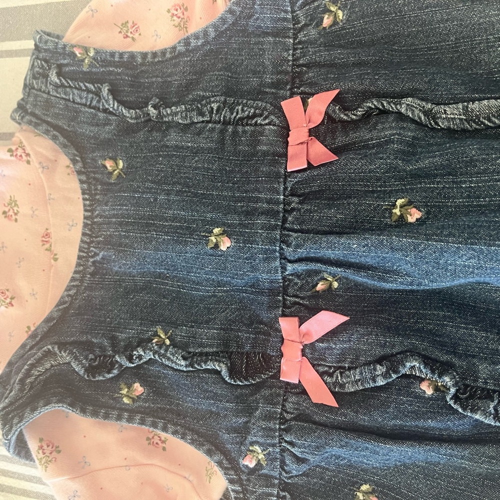 Vintage Y2K Gymboree Toddler Girls Overall Embroidered Set with Turtleneck - Picture 2 of 6